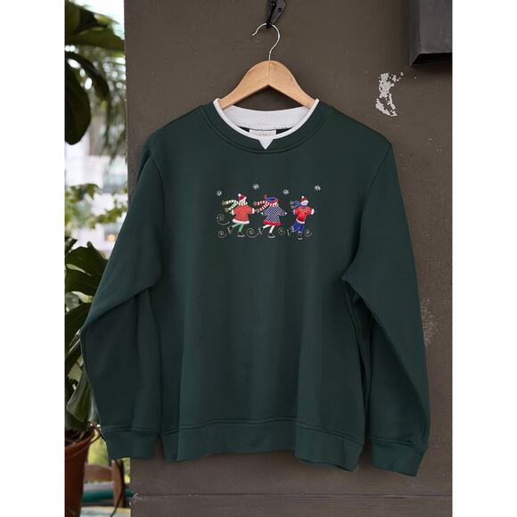 Vintage 1990s Studio Works Green Ugly Christmas Sweater Cotton Blend Unisex XL - Picture 1 of 7
